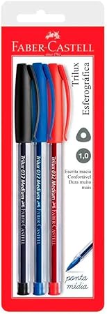 Esferográfica Trilux 032 Media, Faber-Castell, SM/032, Multicor
