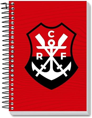 Caderno Flamengo Espiral Capa Dura 1 Matéria 200Fs Escolar Vermelho