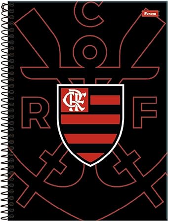 Kit de Cadernos, Foroni, 1 Matéria, Capa Dura, Flamengo Fit, 80 Folhas, Pacote com 4