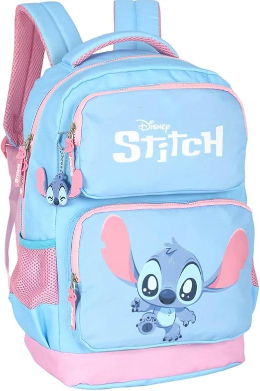 Mochila Escolar, Stitch, Grande, Azul, Luxcel