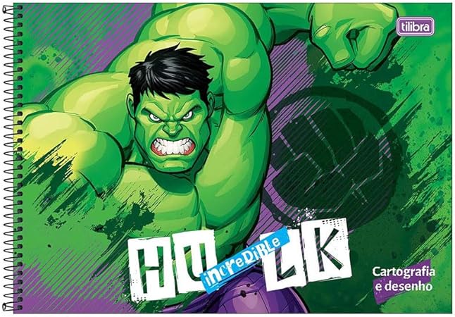 Caderno Cartografia E Desenho Capa Dura 80 Folhas Hulk - Tilibra